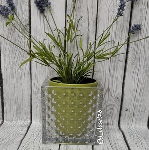 Glass Cube Vase With Bubble Effect